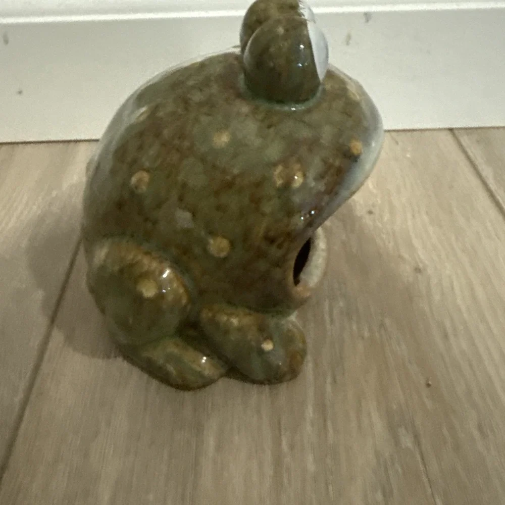Vintage 1970's Green Sink‎ Frog Ceramic Frog Sponge Holder-Excellent
